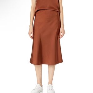 NWT The Drop Rust Maya Silky Slip Skirt Size M